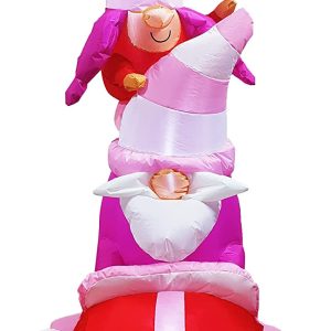 6ft Tall Inflatable Stacking Gnomes with LED Lights