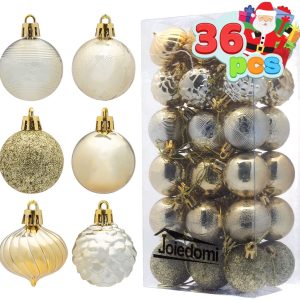 1.57″Gold Christmas Ball Ornaments 36Pcs