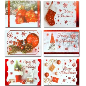 72Pcs Christmas Foil Holiday Greeting Cards
