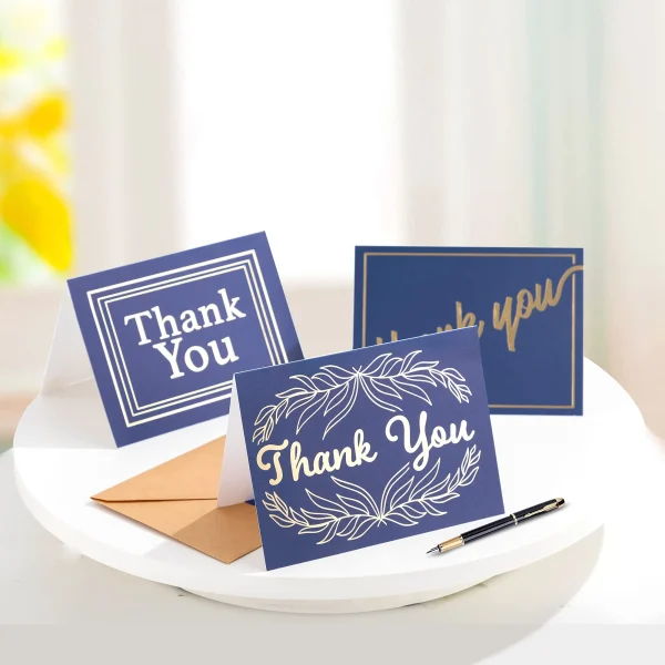 72Pcs Neon Blue Thank You Cards