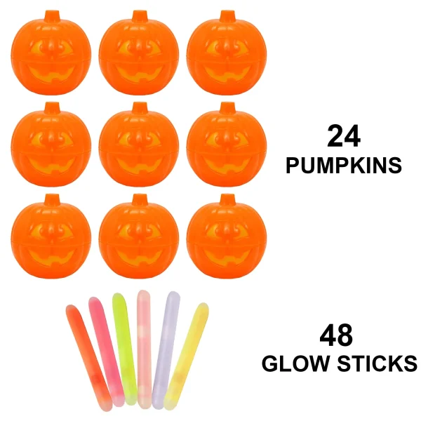 72Pcs Pumpkin Shells and Glow Sticks