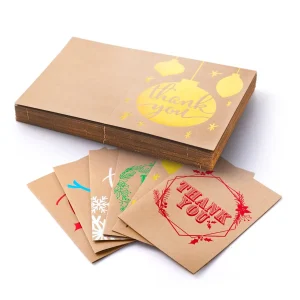 72pcs Kraft Christmas Thank You Cards With Envelopes