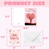 72Pcs Valentine's Day Pink Greeting Cards with Envelopes for Kids Classroom Exchange
