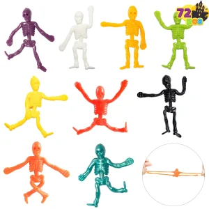 72pcs Halloween Stretchy Skeleton Relief Toys