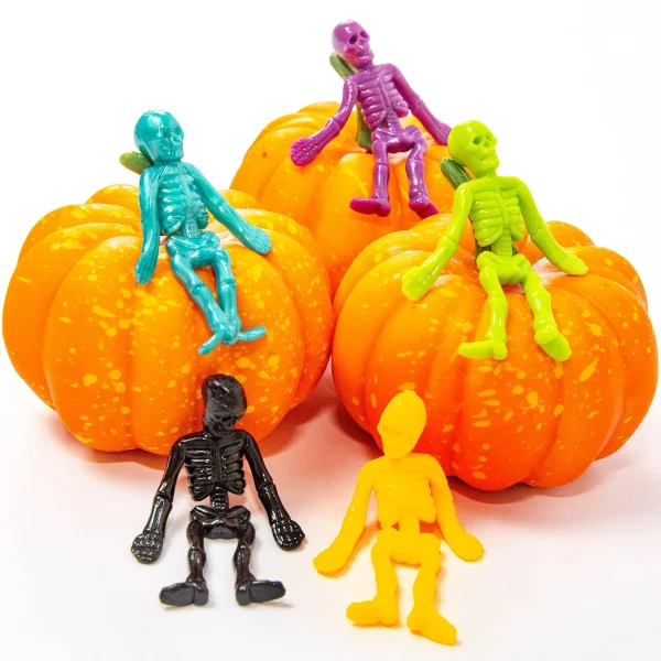 72pcs Halloween Stretchy Skeleton Relief Toys