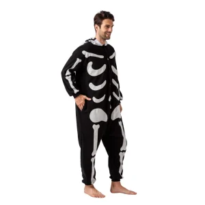 Skeleton Onesie Pajama Costume – Adult