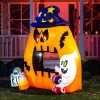 7ft Inflatable LED Pumpkin Wizard Photo Booth with Ghost