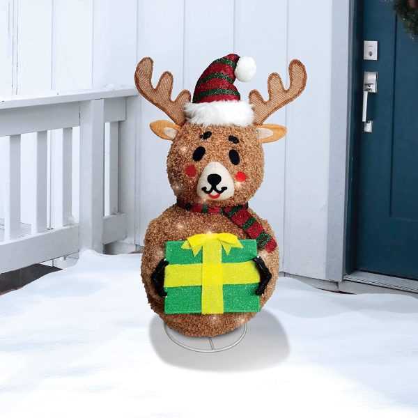 3ft 100 LED Collapsible Light Up Yard Reindeer