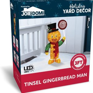 3ft LED Yard Light – Tinsel Gingerbread Man