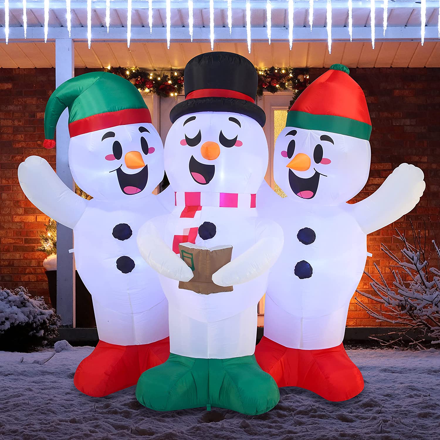 6ft Tall Inflatable Three Snowmen Caroling