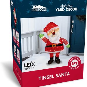 3ft LED Yard Light – Tinsel Santa
