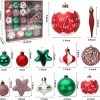 76pcs Red and Green Christmas Ornaments