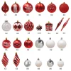 87pcs Red And White Christmas Ornaments