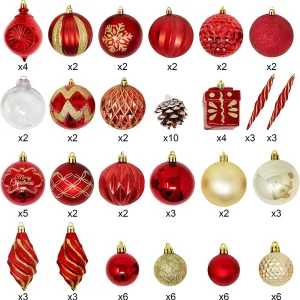 87pcs White and Baby Blue Christmas Ball Ornaments