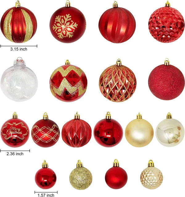 87pcs White and Baby Blue Christmas Ball Ornaments