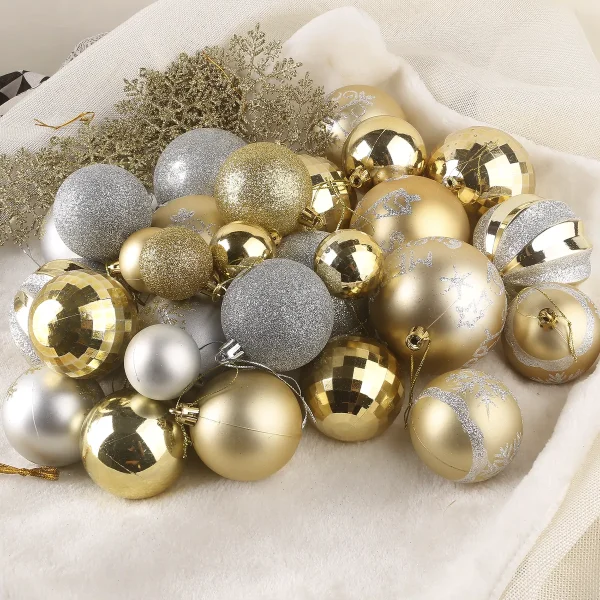 88pcs Gold and Silver Christmas Tree Ball Ornaments