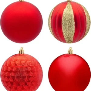 8pcs Shatterproof Red Christmas Ball Ornaments 3.94in