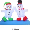 8ft Inflatable LED High Five Snowman Ice Skating