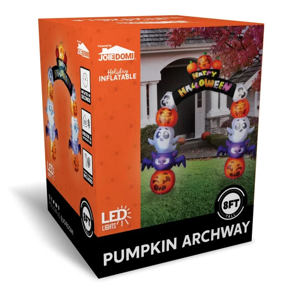 Ghostly Inflatable Stack Pumpkin Ghost Bat Archway 8ft