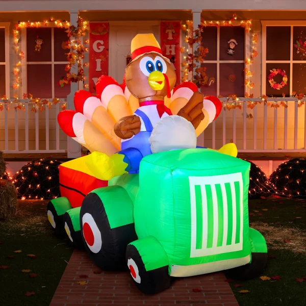 8ft Inflatable Turkey Driving Car