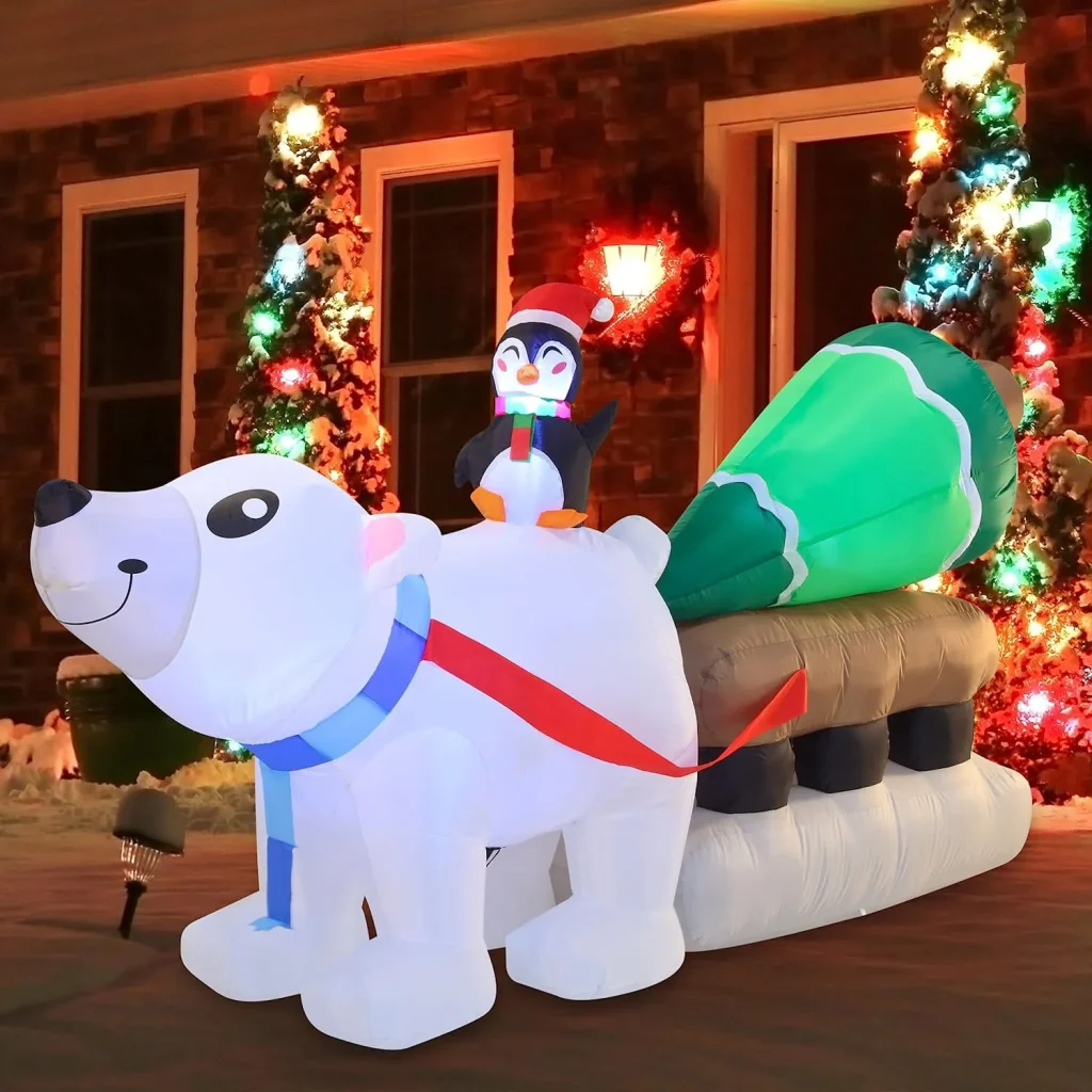 Polar bear giant christmas inflatables