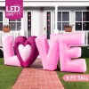 9ft Long Valentines Inflatable Love Letters with LED Lights