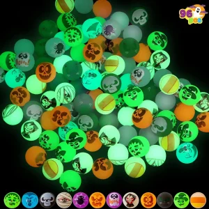 96pcs Halloween Glow in the Dark Bounce Balls