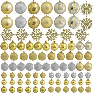 88 Pcs Gold & Silver Christmas Ornaments