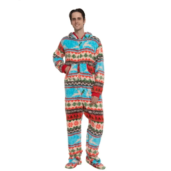 Colored Patterned Large Christmas Pajamas for Adults