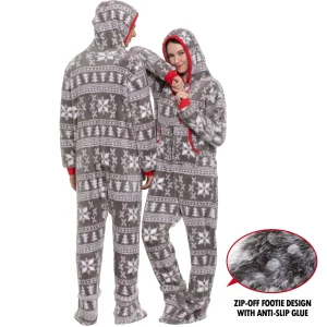 One Piece Hooded Flannel Christmas Pajamas