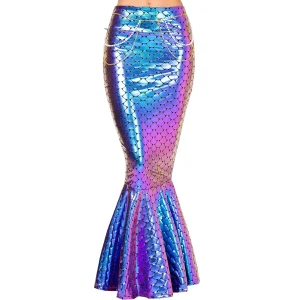 Adult Metallic Mermaid Skirt Halloween Costume
