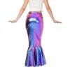 Adult Women Metallic Mermaid Skirt Halloween Costume