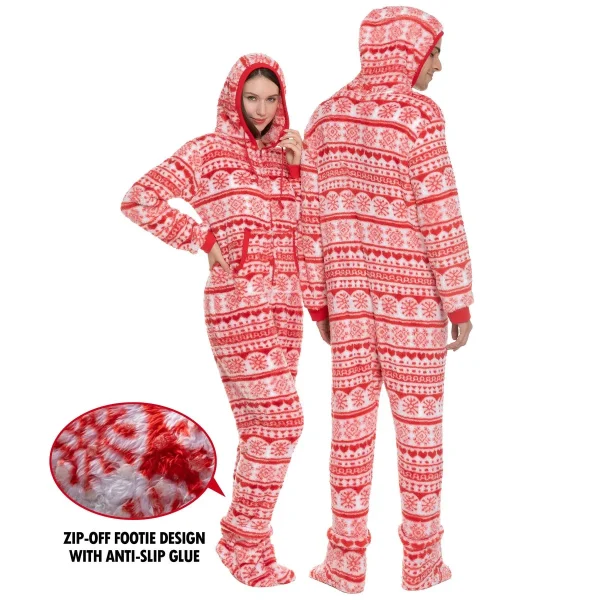Christmas Hooded One Piece Flannel Pajamas