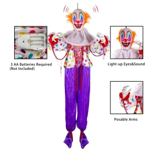 Hanging Animated Clown Halloween Decorations 68in