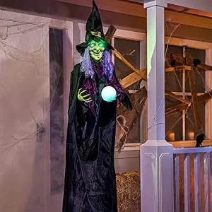 78in Animated Hanging Witch Decoration with Magic Ball