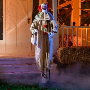 Animated Scary Clown Halloween Decoration 5ft