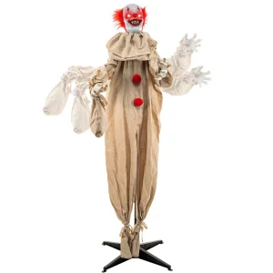 Animated Scary Clown Halloween Decoration 5ft