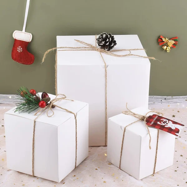 30pcs Christmas White Gift Boxes