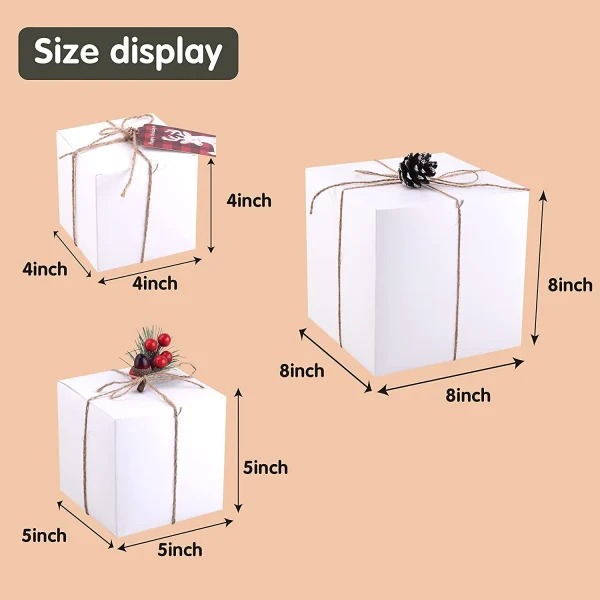30pcs Christmas White Gift Boxes