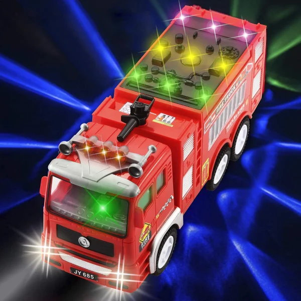 2pcs Toy Fire Truck and Helicopter Toy Rescue Vehicle