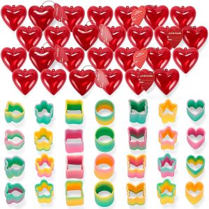 28 Packs Valentine Rainbow Spring Filled Hearts Set