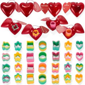 28 Packs Valentine Rainbow Spring Filled Hearts Set