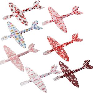 Valentines Day Foam Airplanes for Kids with Gifts Cards, 28 Pcs