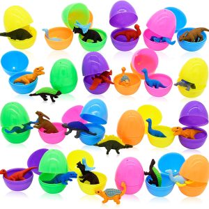 24pcs Prefilled Easter Eggs with Dinosaur Erasers