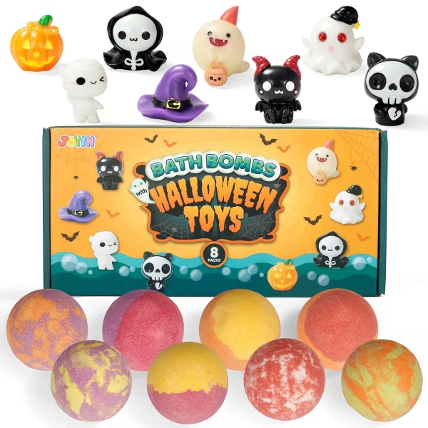 8pcs Kids Halloween Bath Bombs with Surprise Toys