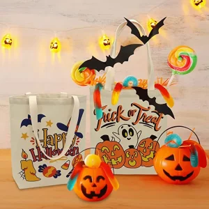 3pcs Large Halloween Canvas Tote Bags