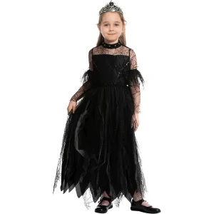 Girls Black Princess Halloween Costume