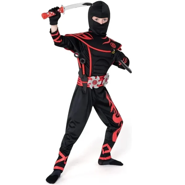Boy Red Ninja Kungfu Halloween Costume