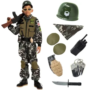Boys Camo Soldier Trooper Halloween Costume