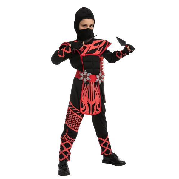 Boys Red and Black Ninja Halloween Costume